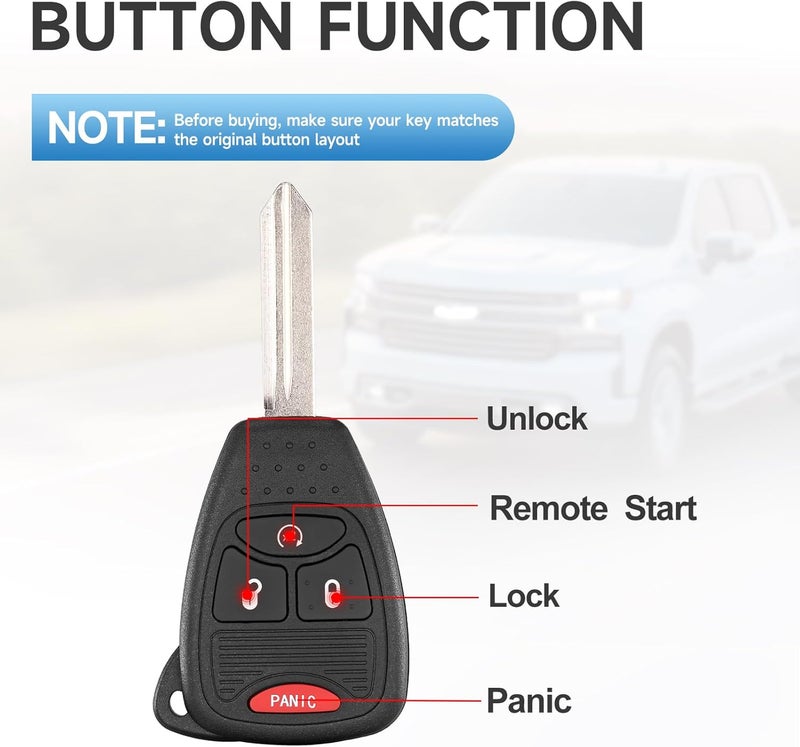 LYFUCESS 2 PCS Key Fob Replacement Fits for Jeep Wrangler 2009 2010 2011 2012 2013 2014 2015 2016 2017 2018 Compass Patriot 2010-2017 Car Keyless Entry Remote OHT692713A - Image 4